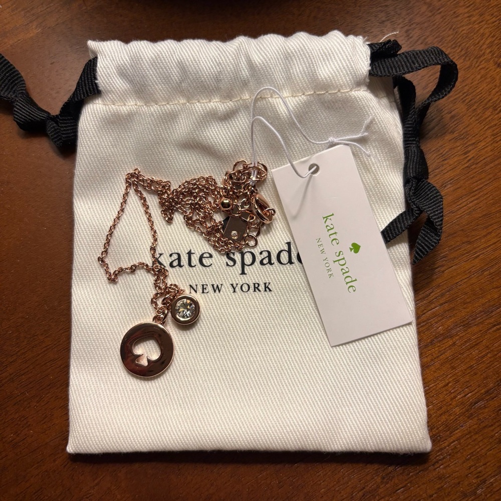 Kate Spade Rose Gold Spade Pendant Necklace